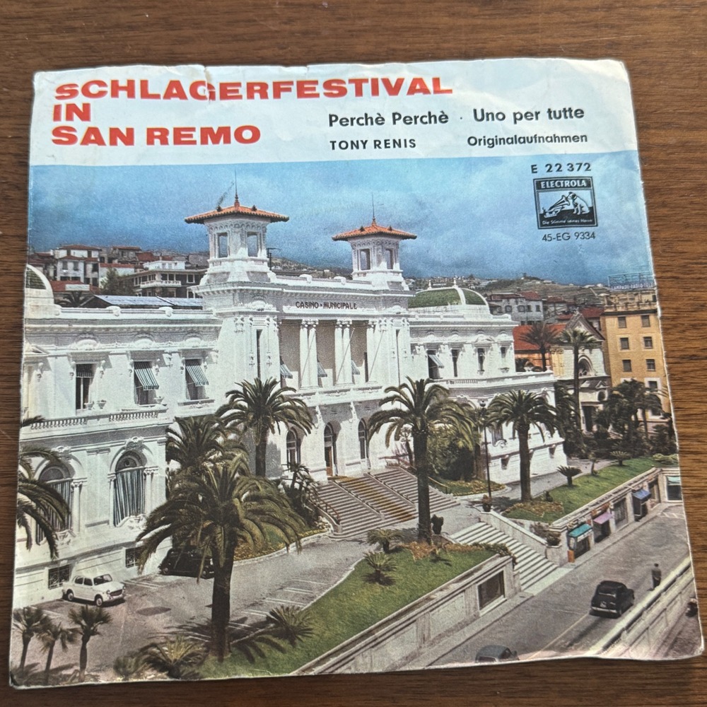 Tony Renis Perchè Perchè Uno per tutte 7" Vinyl 45 RPM Electrola E 22 372 1963